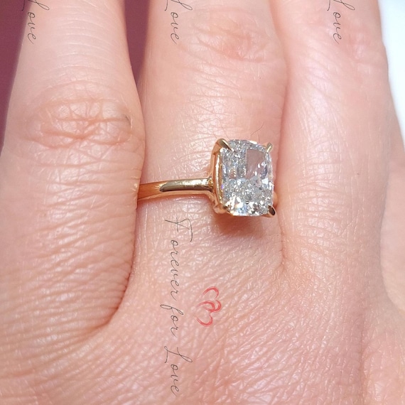 1.8 CT Cushion Cut Lab Grown Diamond Engagement Ring IGI Certified H VS1 Lab Created Diamond Ring Wedding Ring for Women Hidden Halo Ring Etsy