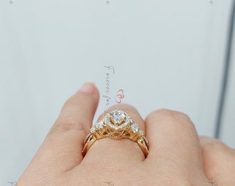 0.5 Ct Marquise Diamond Vintage Ring, Lab Grown Diamond Ring