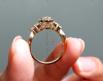 0.5 Ct Marquise Diamond Vintage Ring, Lab Grown Diamond Ring
