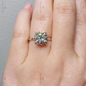 3CT Round Diamond IGI Certified Lab Created Brilliant Cut Engagement Ring, Round Solitaire Lab Diamond Engagement Lab Grown Engagement Ring