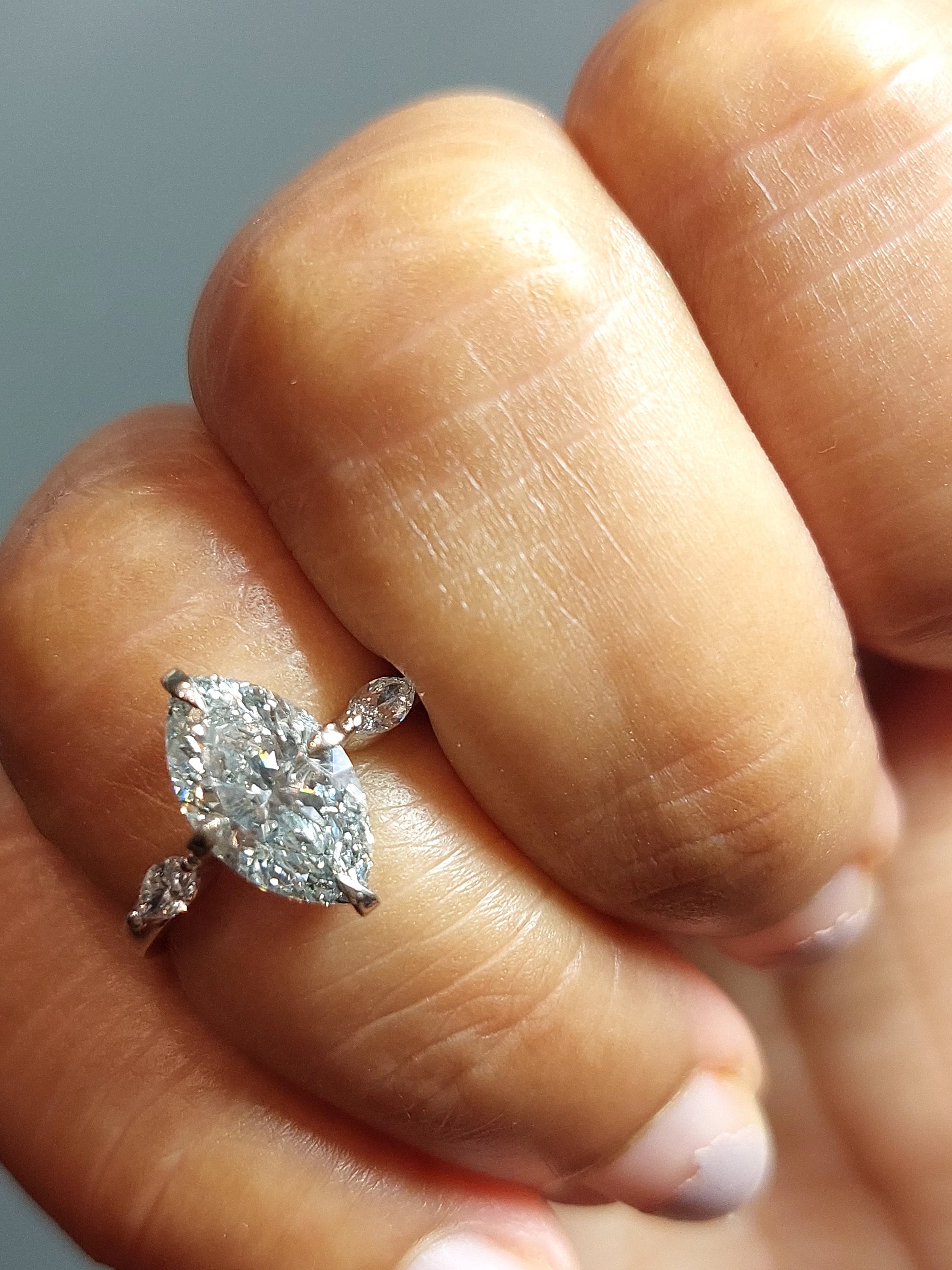 1.5 Ct Marquise Diamond Vintage Ring Lab Grown Diamond Ring Etsy UK