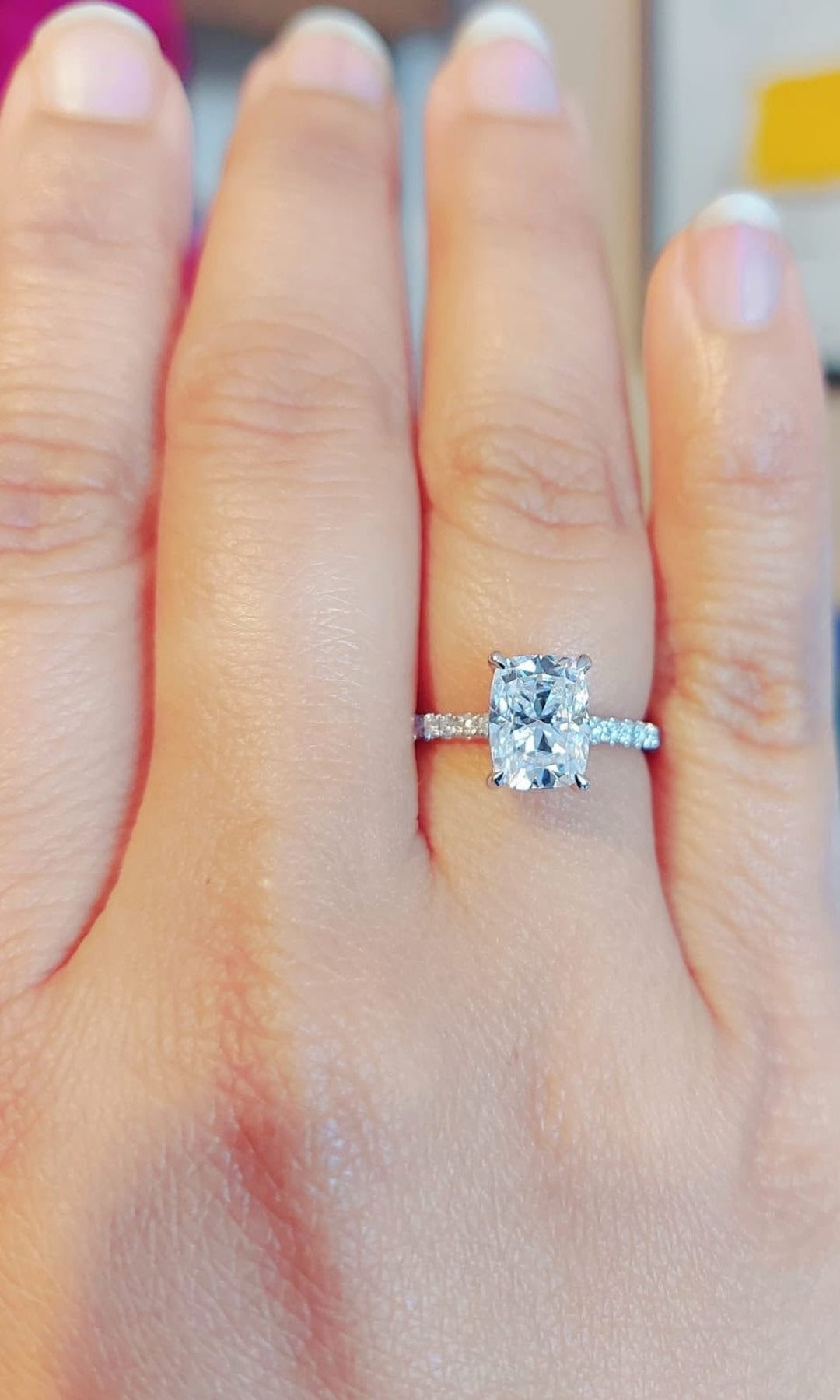 Crushed Ice Cushion First Crush FAB Moissanite Loose Stone