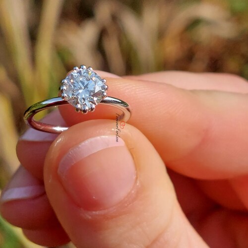 2.00 CT Cushion Cut Lab Diamond Engagement Ring Lab Grown Etsy