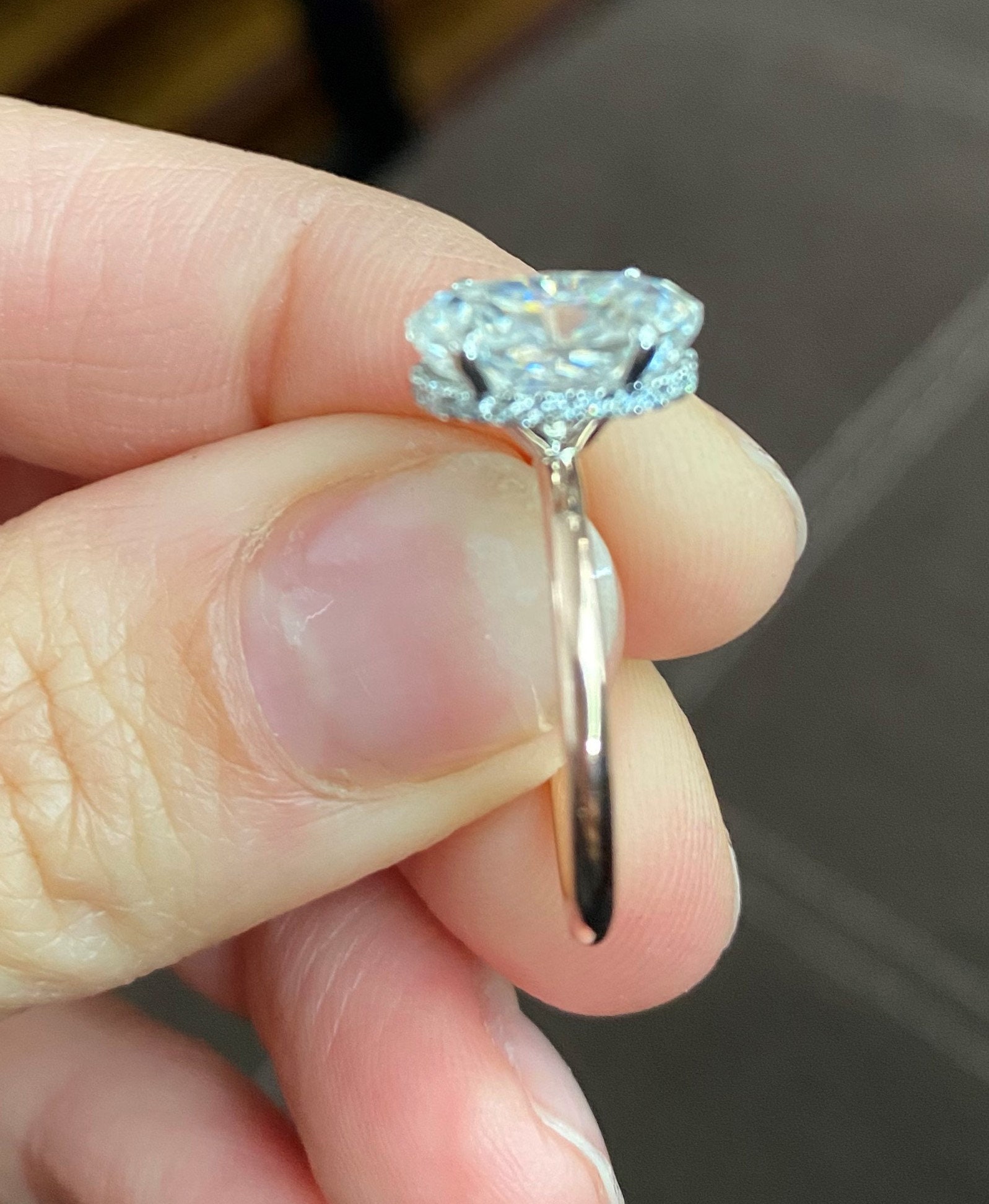 2.8 Carat (ctw) Bridal Set Oval Moissanite Engagement Rings For Women