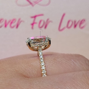 4 Ct D VVS2 Oval Diamond Engagement pave ring, Diamanite with accent engagement ring, Anniversay ring, proposal ring, promise Ring for Her.