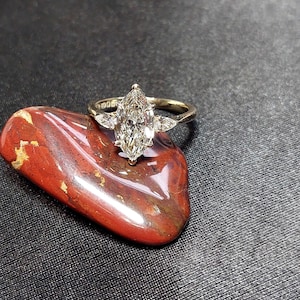 Unique hand made Vintage Rose Gold Marquise Diamond Ring, Lab Grown Diamond Ring, IGI CERTIFIED, , Custom Engagement Ring, Promise Ring