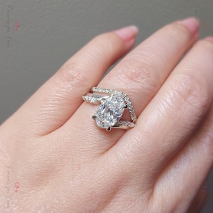 3 CT Oval Cut Lab Grown Diamond Engagement Ring Hidden Halo Wedding Ring Diamond Ring for Women Anniversary Gift Oval Cut Diamond Ring