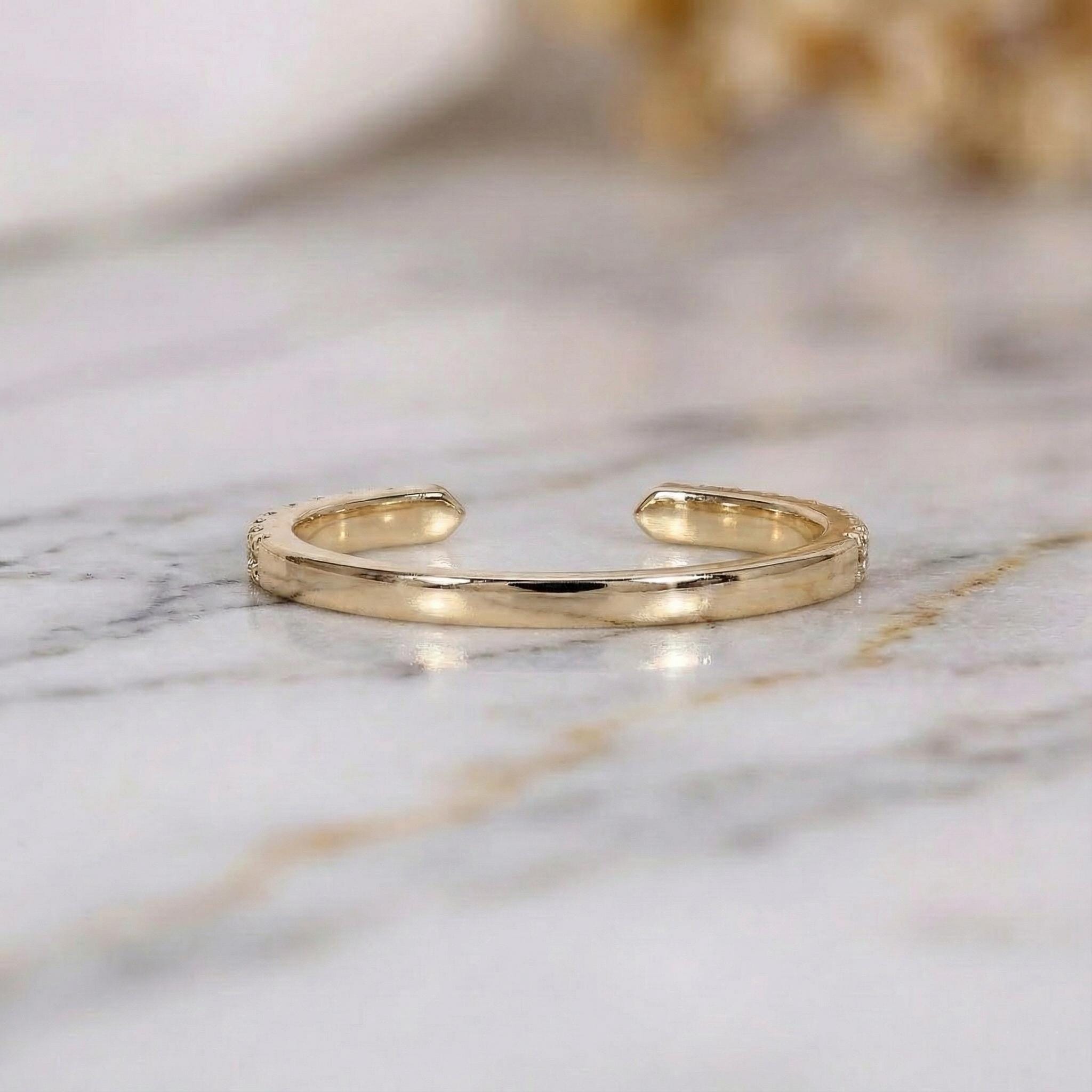 14k Solid Gold Open Wedding Ring for Engagement Ring Stackable Open Gap 14k Solid Gold Open Wedding Ring for Engagement Ring Stackable Open Gap