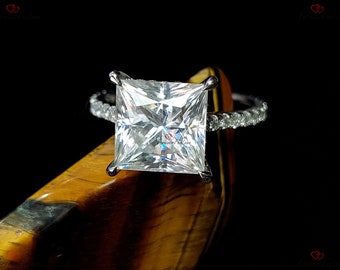 Ct Princess Moissanite Engagement Ring Solitaire Moissanite Ring