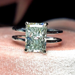 2.6 Ct 14K White Gold Radiant cut Diamond Engagement Ring IGI Certified Solitaire Lab Grown Radiant Diamond Ring Large Diamond Proposal Ring
