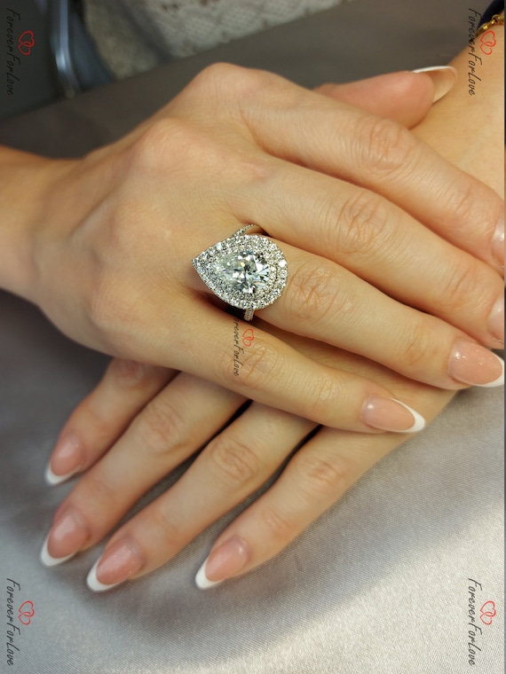 3.5 carat pear cheap shaped diamond ring