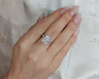 Radiant Cut Moissanite Engagement Ring, Radiant Cut Engagement Ring, Radiant Cut Solitaire, 5 Ct Radiant Cut, Solitaire Promise Ring.