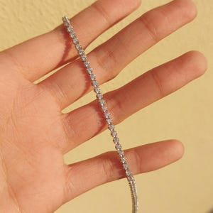 Diamond Tennis Bracelet 14K white Gold round Tennis Bracelet, Lab Grown Bracelet, Beautiful White Diamond Bracelet, 1.5mm round bracelet.