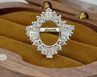 Baguette Cut Lab Grown Diamond Ring Enhancer for Engagement Ring, Petal Design Matching Stackable Guard Band, Diamond Ring Jacket.