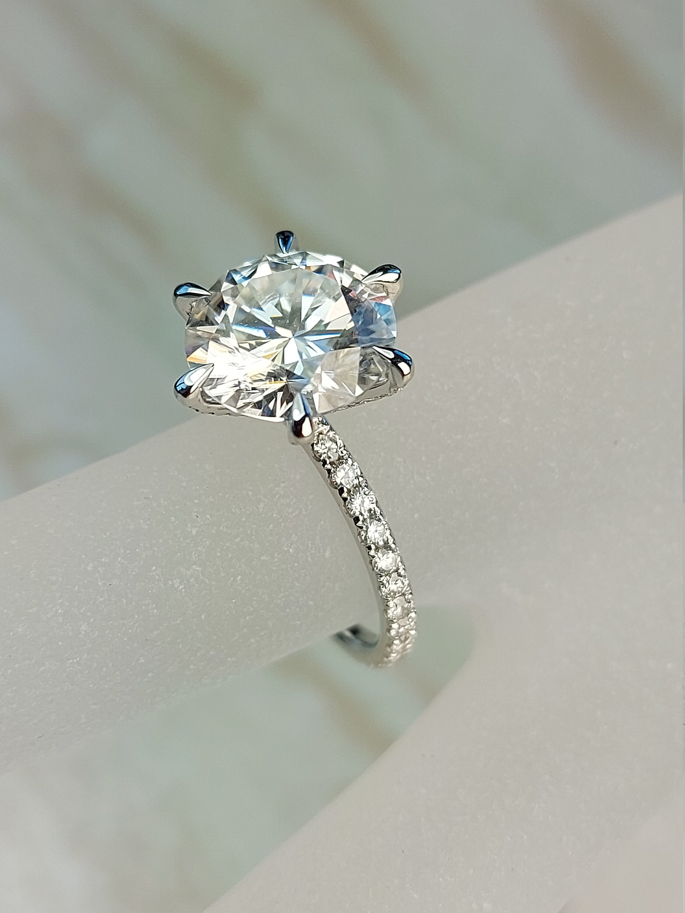 Refs 4 CARAT/ 【F】 Diamond Engagement Ring VS1 F 4 Carat Lab-created 18k White