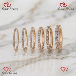 Diamond Wedding Band 10K 14K 18K Solid Gold Stacking Ring Half Eternity Ring Genuine Lab Grown Diamond Ring Anniversary Stack Ring for Women