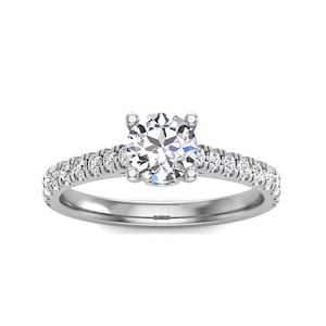 Platinum Natural GIA Certified Diamond Solitaire,Real 0.5ct Round Brilliant Cut Diamond, Platinum Engagement Ring,Promise Ring