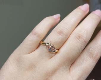 Marquise Lab Diamond Engagement Ring, 1.5 Carat Baby Pink diamond, Lab Created Pink Diamond Anniversary Ring, Diamond gift for her.