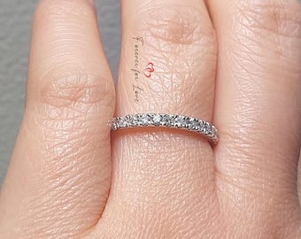 ハーフ エタニティリング レール留 ダイヤ 0.1ct 18金 ゴールド