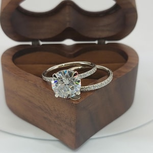 Anello di fidanzamento con diamante solitario rotondo da 4 ct, creato in laboratorio, certificato IGI, taglio brillante, per lei.