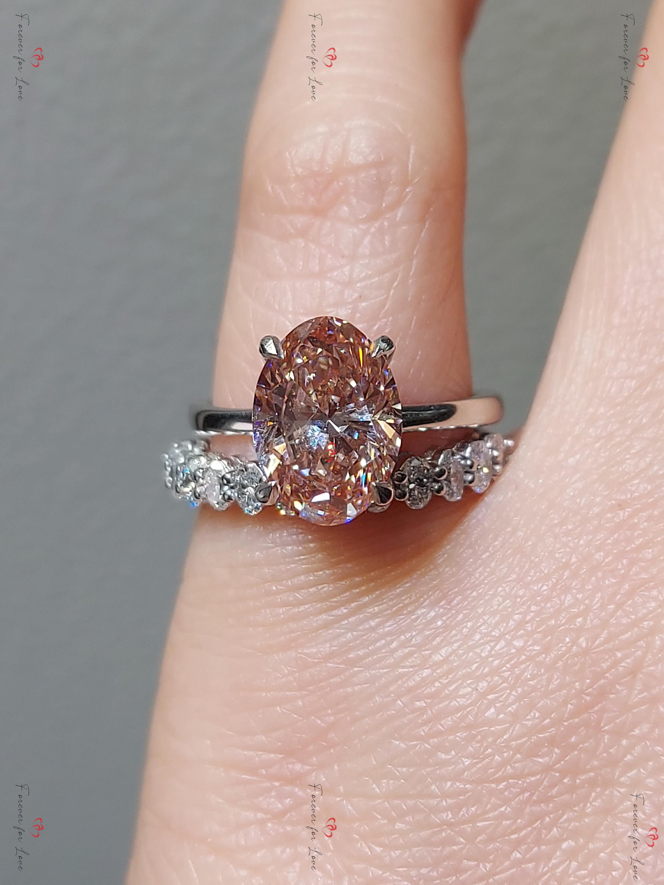 Pink oval engagement ring discount