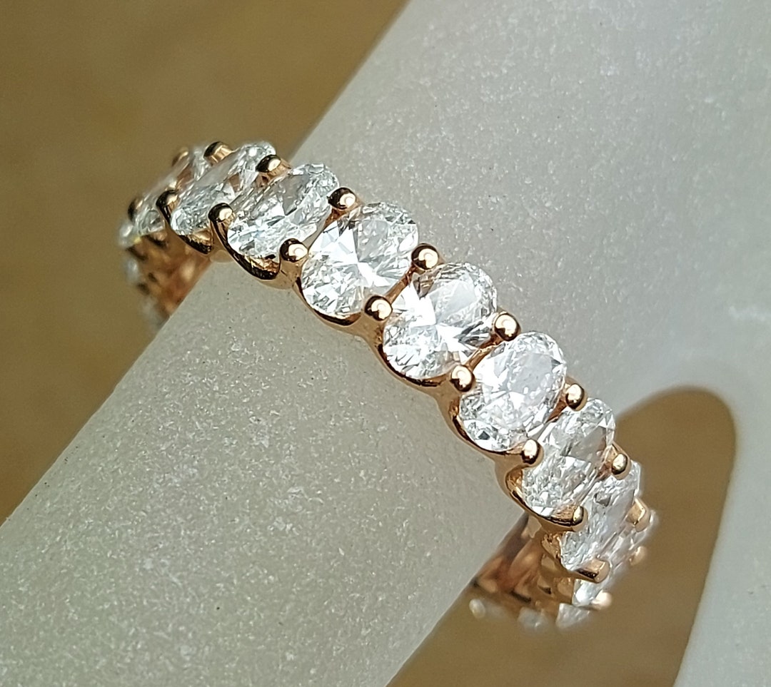 Full Eternity Band Moissanite Wedding Band Vintage Solid 14k Solid Gold ...