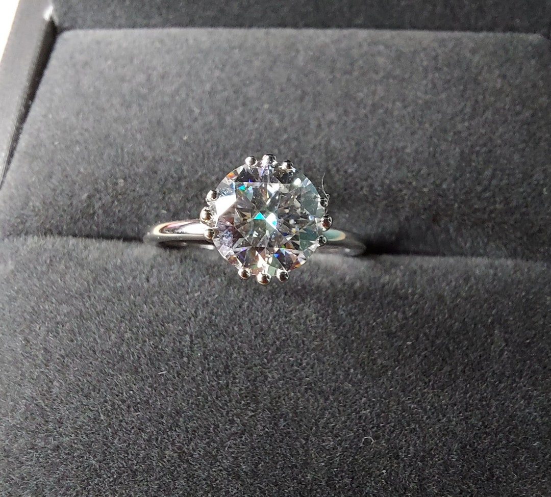 1 Ct Round Cut C&C Forever One Moissanite Engagement Ring 14K - Etsy