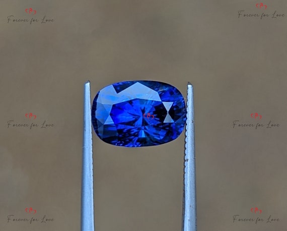 Natural Royal Blue Sapphire 3.15 Carats, Cushion Shape Loose Gemstone, 9.5 x 6.7 x 6.1mm, Custom Jewellery Gift for Her