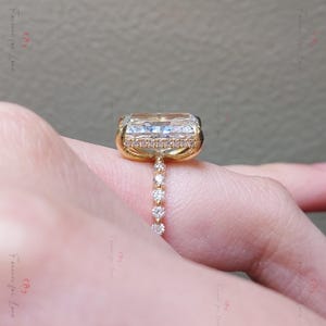 14K Yellow Gold Radiant cut E, VS1 5 Carat Diamond Engagement Ring - Solitaire Lab Grown Radiant Diamond Bridal Promise Ring
