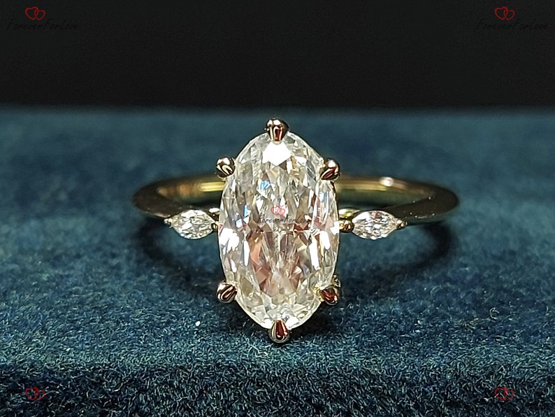 Moissanite In a popularity engagement ring Oval vintage unique gold Limited time for free shipping rose engagem