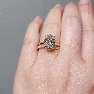 3.5 CT Oval Cut Lab Grown Diamond Engagement Ring Hidden Halo Wedding Ring Diamond Ring for Women Anniversary Gift Oval Cut Diamond Ring