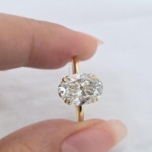 Pierścionek zaręczynowy z 3-karatowym diamentem owalnym z certyfikatem IGI, laboratoryjnie wyhodowanym, D, VVS2, pierścionek z diamentem stworzonym w laboratorium, propozycja zaręczyn, obietnica Pierścionek