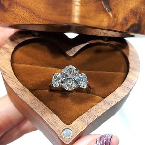 3 CT Trilogy lab created Engagement Ring, Oval Cut Diamond Ring, E, VVS2 three Stone Anniversary Ring, Unique Promise ring, Gift for Her.
