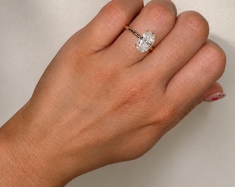 3Ct Oval Cut moissanite Engagement Ring, Crushed ice Oval 11*7mm engagement ring, diamond hidden halo ring, Solid Gold Bridal Promise Ring