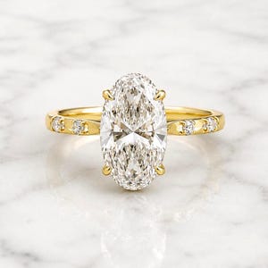 2.5 Ct Lab grown Moval diamond E VVS2 IGI Certified engagement ring lab created diamond ring engagement ring proposal ring promise Ring