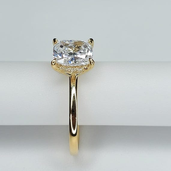 GIA 認定ダイヤモンド エンゲージリング、1 カラット クッション 