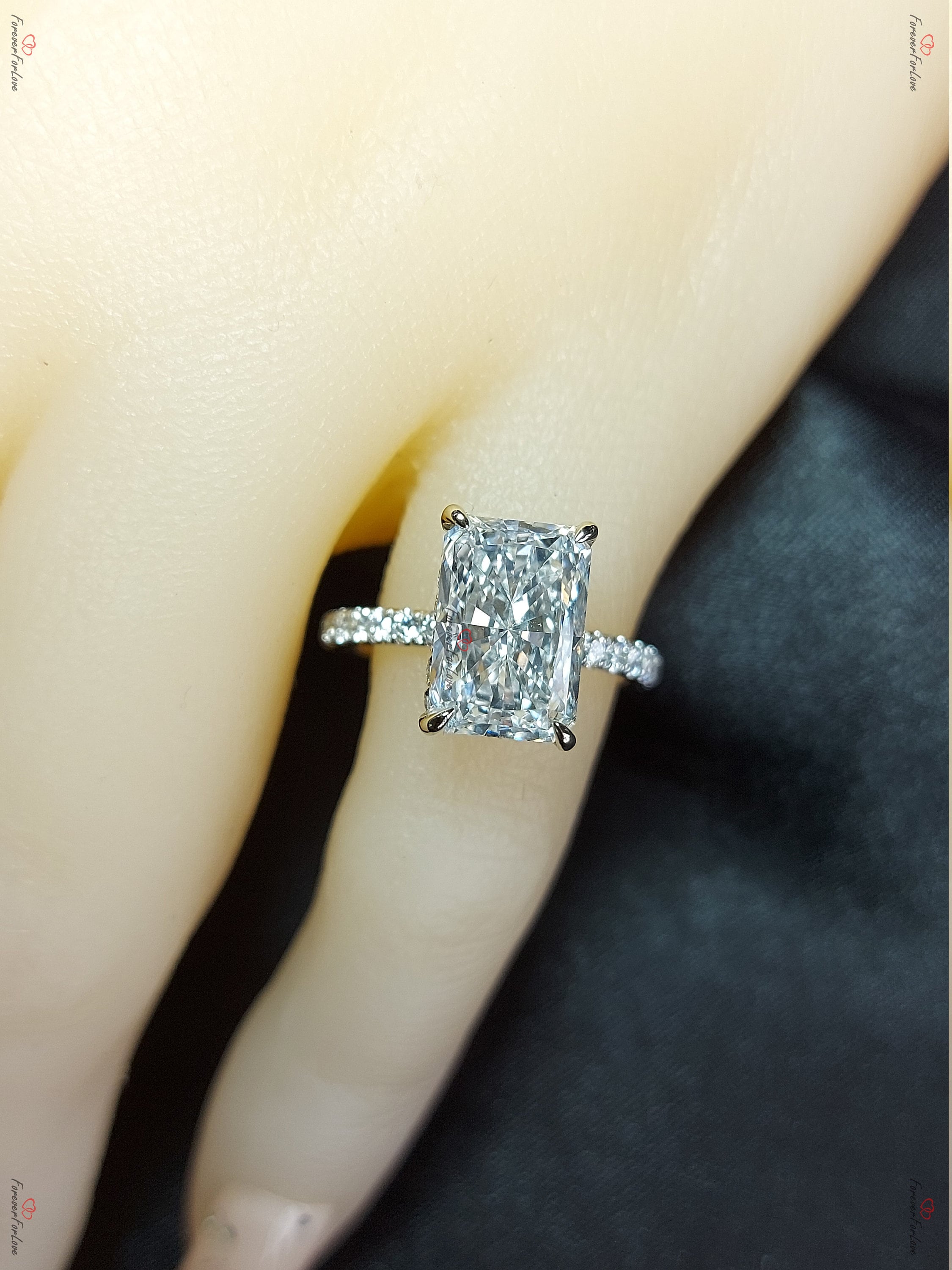3.52Ct Radiant Diamond Engagement Ring Lab-Grown IGI | Etsy