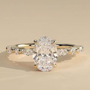 4カラットIGI認定ラボグロウンオーバルダイヤモンドエンゲージリングD