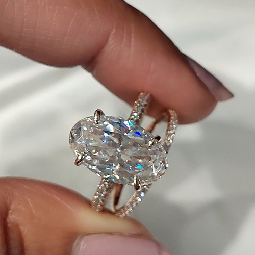 Blake Lively Ring Oval Certified Moissanite Engagement Ring Etsy