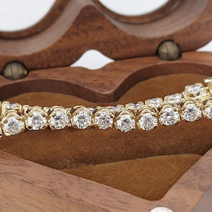 Diamond Tennis Bracelet 14K Yellow Gold round Tennis Bracelet, Lab Grown Bracelet, Beautiful Yellow Diamond Bracelet, 3 mm round bracelet.