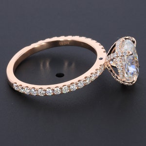 14K Solid Gold Ring/ 2CT/ 9*7mm/ Crushed Ice Oval Diamond Wedding Ring/ Moissanite Engagement Ring/ UK Hallmark Wedding Ring/Promise Ring