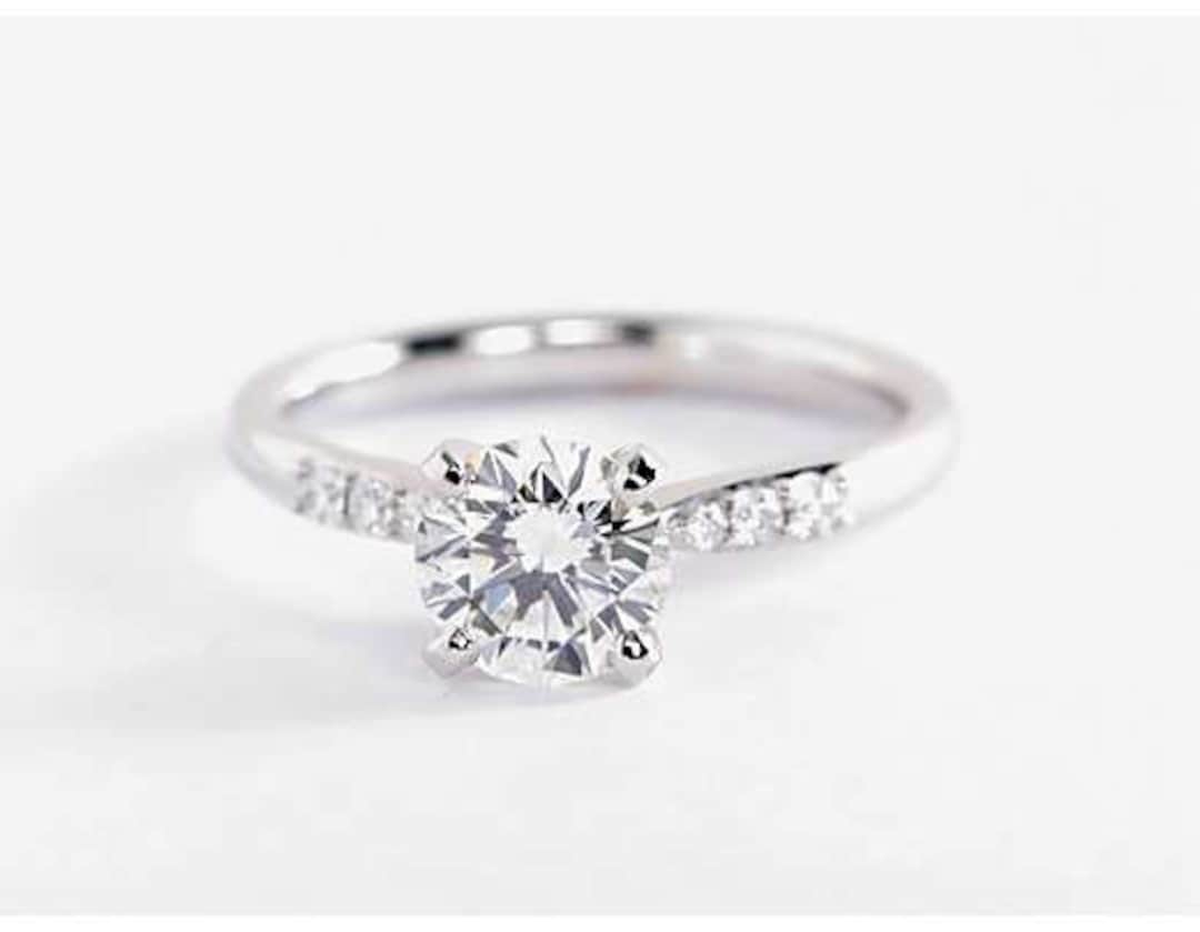 1 Ct 6.5mm Vintage Certified Natural Diamond Engagement Ring - Etsy