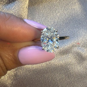 Oval Engagement Ring, 3.5Ct hybrid Crushed ice Oval 11*8mm Moissanite engagement ring, diamond double hidden halo ring, Haley bieber Ring.