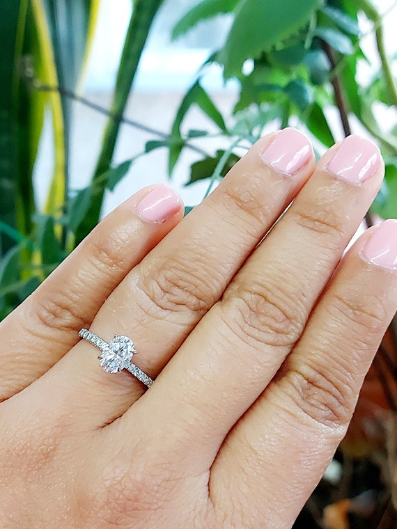 Oval Cut Diamond Engagement Ring GIA Certified Diamond white Gold