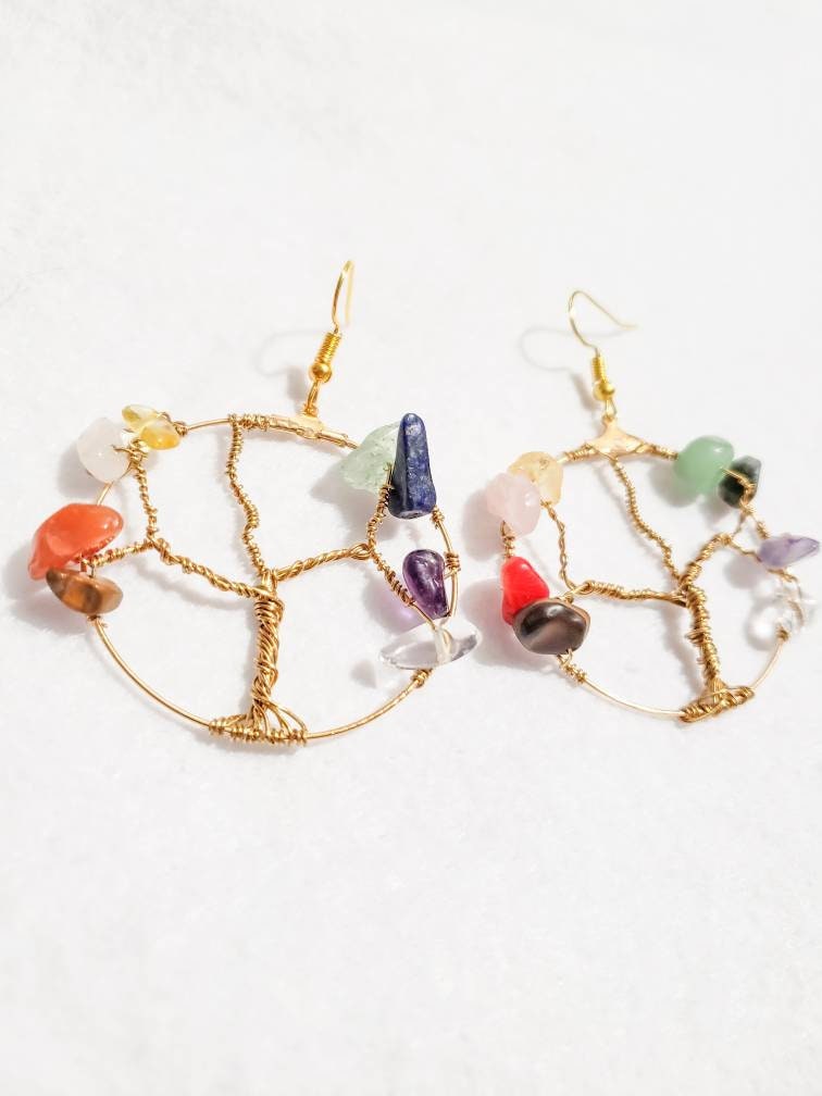 Mookaitedecor Collana Con Ciondolo Albero Della Vita In Cristallo Di Quarzo - Fatto A Mano, Con Catena, Regalo Reiki