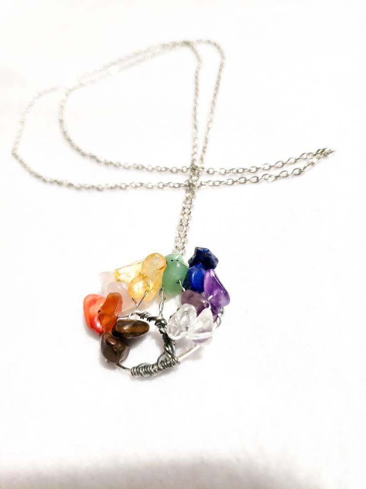 Mookaitedecor Collana Con Ciondolo Albero Della Vita In Cristallo Di Quarzo Naturale E Rame - Gioiello Energetico Reiki Fatto A Mano Con Catena - 5