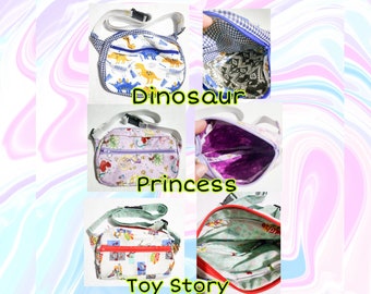 Double Zipper Fanny Pack, Disneybounding, Disney, Dinosaur, Princess, Toy Story, Pixar, Comfort, Handmade