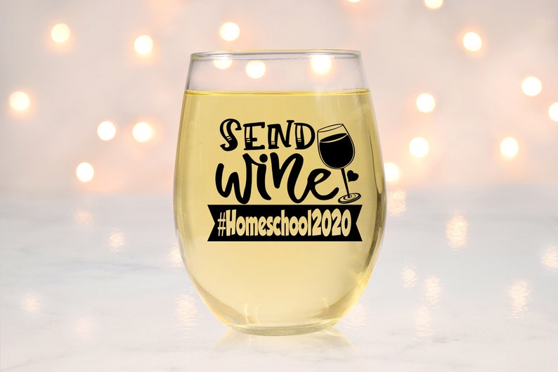Alexa Homeschool the Children Funny Stemless Wine Glass | Etsy