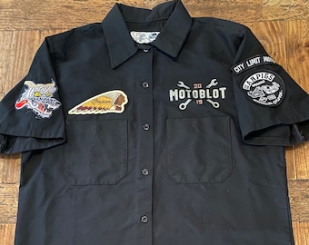 Motoblot 2019 Ladies Red Cap Work Shirt with Patches