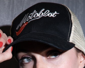 Gorra Trucker MOTOBLOT Snapback Negro / Crema